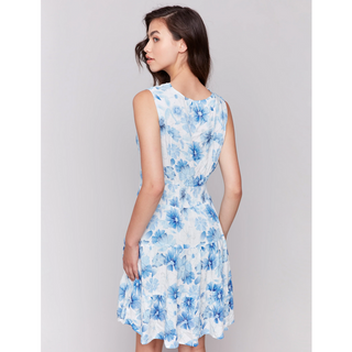 Tiered V-Neck Printed Dress - dolly mama boutique