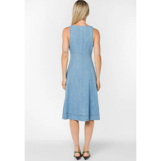 Xenia Denim Midi Dress - dolly mama boutique