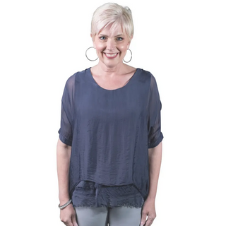 Adriana Raw-Edge Top - dolly mama boutique