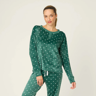 Polka Dot Velour Top