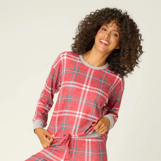 Plaid Crewneck Jammie Top