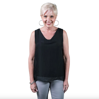 Dina Silk V-Neck Tank - dolly mama boutique