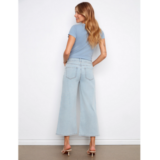 Belted Wide-Leg Denim Crops - dolly mama boutique
