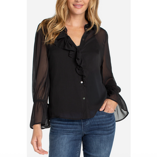 Ruffle-Front Blouse - dolly mama boutique