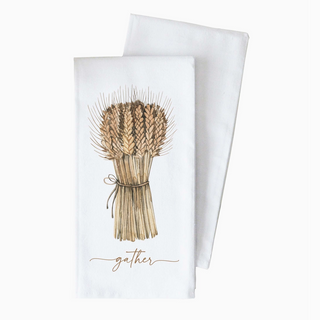 "Gather" Wheat Tea Towel - dolly mama boutique