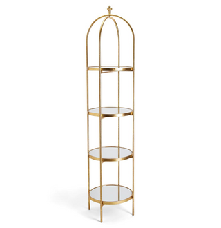 Etagere Glass Gold 52908 - dolly mama boutique