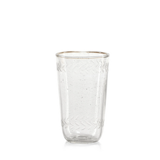 Tuscan Etched Highball Glass - dolly mama boutique