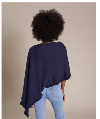 Cotton Cashmere Ruffle Poncho - dolly mama boutique