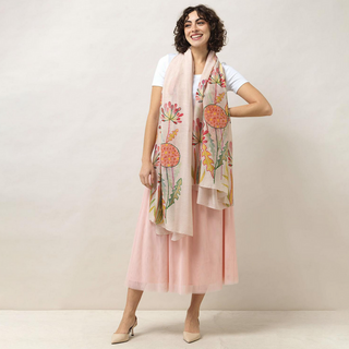 Pop Flowers Pink Scarf - dolly mama boutique