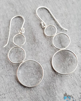 Silver Bubble Cluster Earrings - view 3
