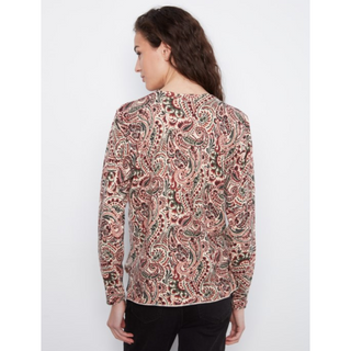 Paisley Print V-Neck Sweater