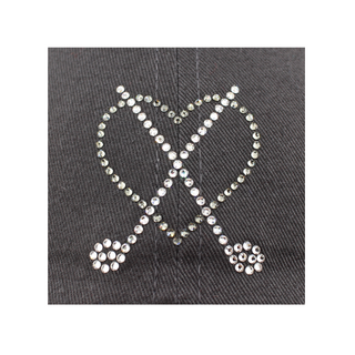 Rachel Cap with Crystal Crossed Golf Clubs & Heart