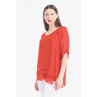 Adriana Raw-Edge Top - dolly mama boutique
