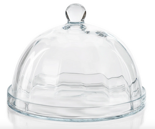 Loulou Optic Glass Plate W/ Cloche POL1187 - dolly mama boutique