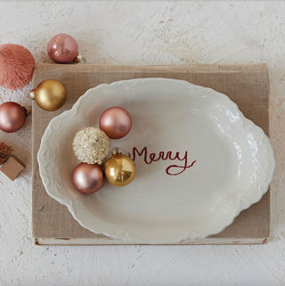 “Merry” Stoneware Plate - dolly mama boutique