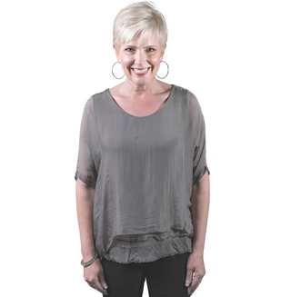 Adriana Raw-Edge Top - dolly mama boutique