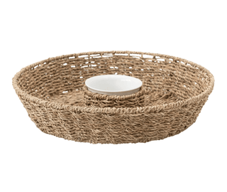 Chip & Dip Seagrass Bowl - dolly mama boutique