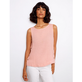 Linen Sleeveless Blouse - dolly mama boutique