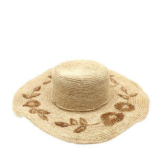 Gigi Embroidered Straw Hat - dolly mama boutique