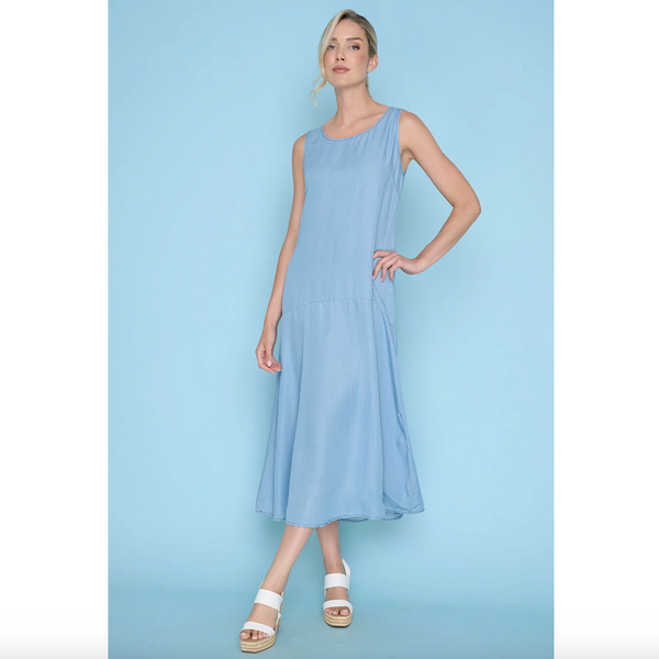 chambray maxi dress Chambray Maxi Dress M
