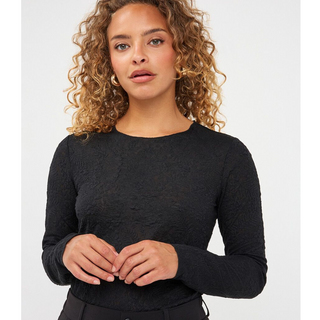 Botanical Textured Crewneck Top