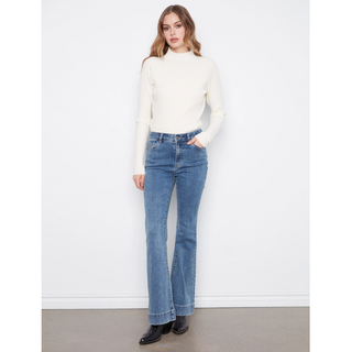 Flare-Leg Stretch Denim Pant
