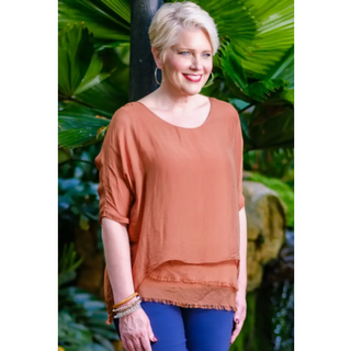 Adriana Double Raw-Edge Top