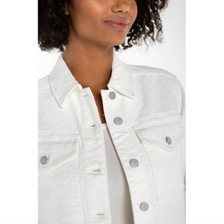 Diamond Stitched Denim Jacket - dolly mama boutique