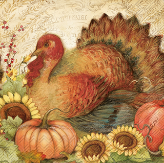 Filigree Turkey Cocktail Napkins