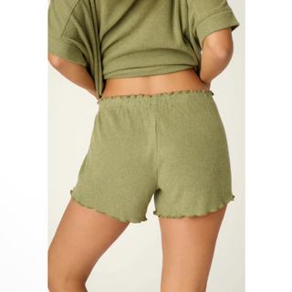 Ruffle-Edge Ribbed Short