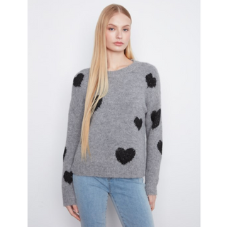 Heart Embroidered Crewneck Sweater