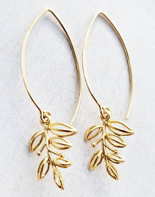 Gold Blossom Leaf Earrings