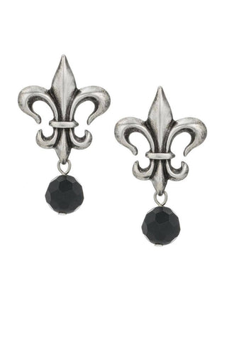 Fleur Studs with Black Onyx Dangle - dolly mama boutique