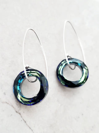 Marquis Halo Earrings - Bermuda Blue - view 2