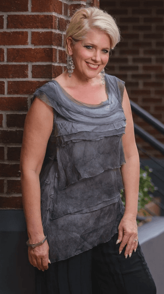 Arianna Sleeveless Silk Top BT205 - dolly mama boutique