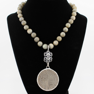 Spanish Coin & Labradorite Necklace - dolly mama boutique