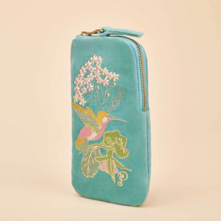 Velvet Embroidered Sunglass Pouch - dolly mama boutique