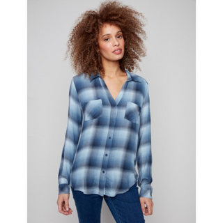 Soft Plaid Button-Down Shirt - dolly mama boutique