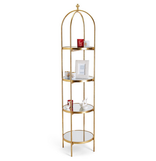Etagere Glass Gold 52908 - dolly mama boutique