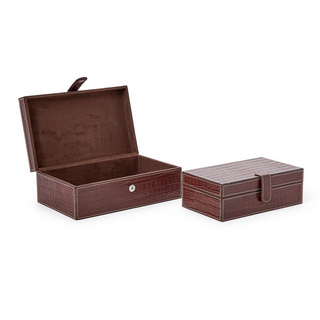 Leather Patterned Storage Boxes - dolly mama boutique