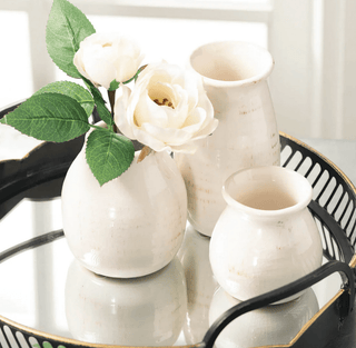 White Ceramic Vase - dolly mama boutique