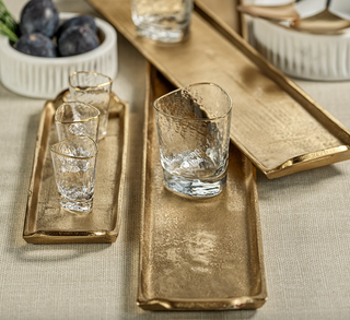 Gold Rectangular Aluminum Tray