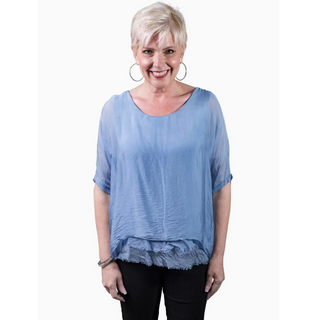 Adriana Double Raw-Edge Top - dolly mama boutique