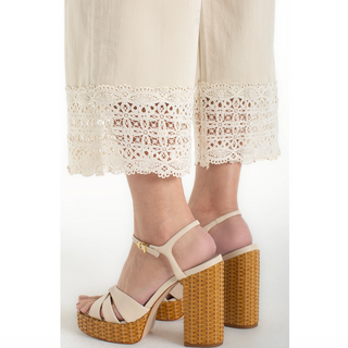 Stride Lace-Hem Pants - dolly mama boutique
