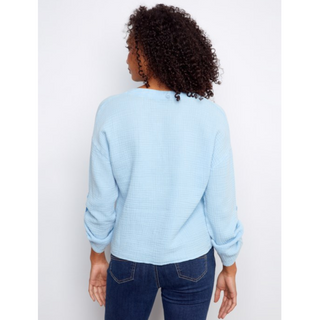 Long-Sleeve Roll-Up Top - dolly mama boutique