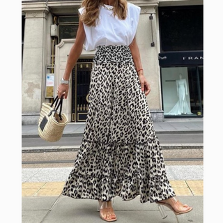 Leopard-Print Maxi Skirt - dolly mama boutique