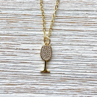 Crystal Wine Glass Necklace