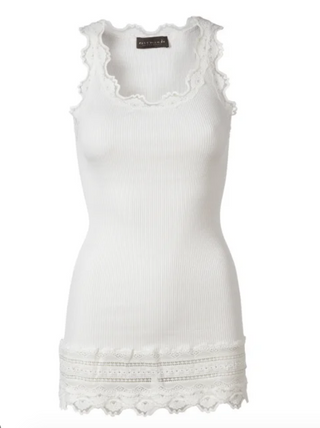 Lace-Edge Silk Tank - dolly mama boutique