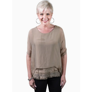 Adriana Double Raw-Edge Top