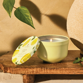 Lemon Leaf Candle Tin - dolly mama boutique